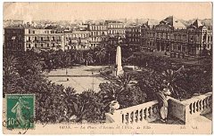 037  SERIE ORAN  DEPUIS LE THEATRE VUE SUR LA PLACE D ARMES ET LA MAIRIE